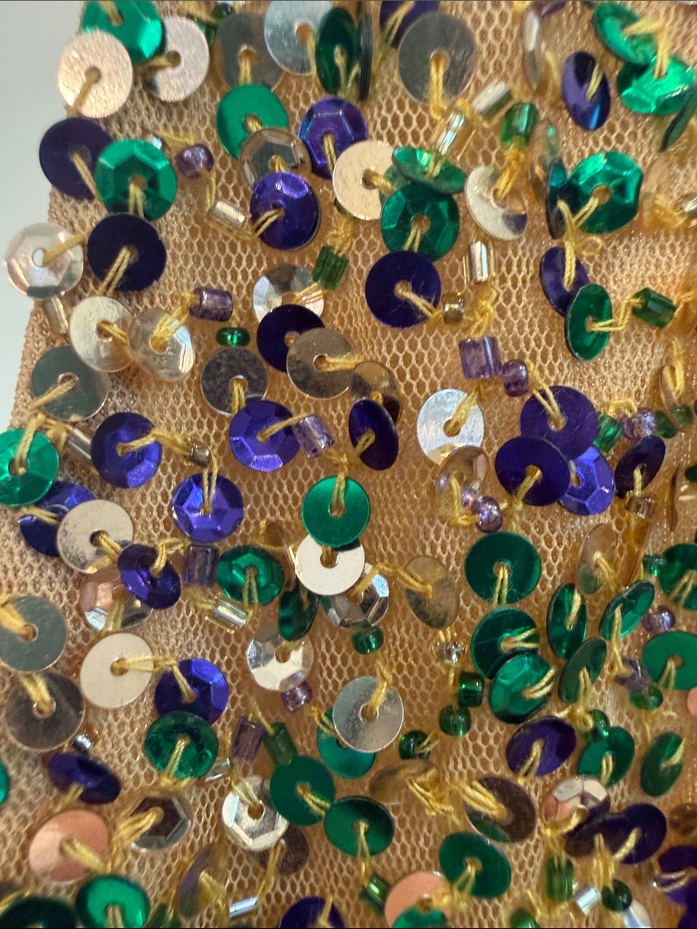 Ashley Lauren Sequin Romper Size 12 Gold Green Purple Pageant Party Festival - Picture 11 of 15